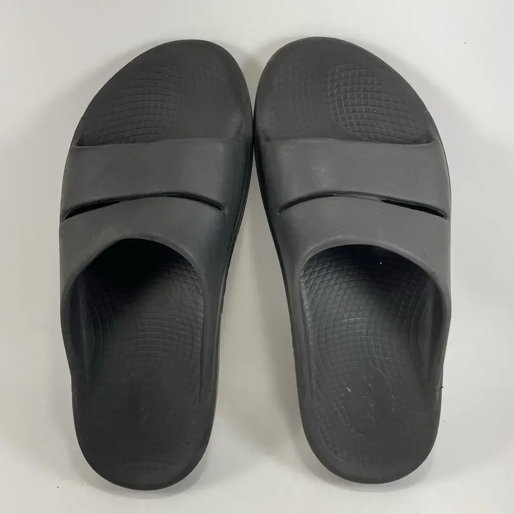 Oofos Ooahh Slide Sandals Mens Size 9 Black Comfort Recovery Shoes, Womens 11